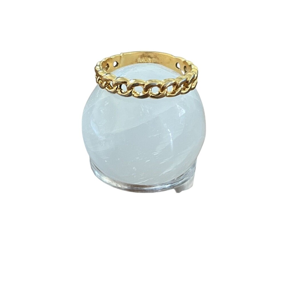 Avon Vintage Ring size 8 3/4 Goldtone Chain Link